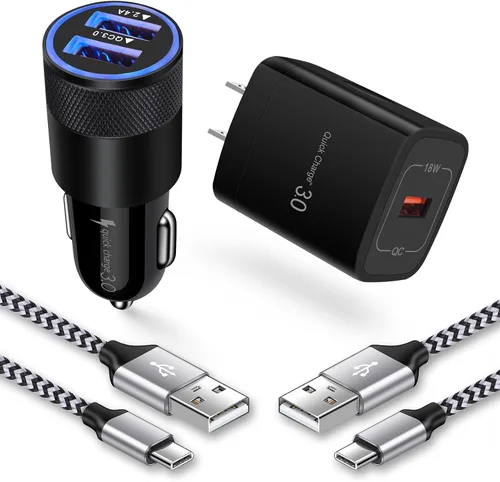 Vista 9 de Cargador de pared USB, paquete de 2 enchufes de pared de 3 puertos múltiples cargador rápido bloque cubo 3.1A adaptador de corriente para iPhone 17