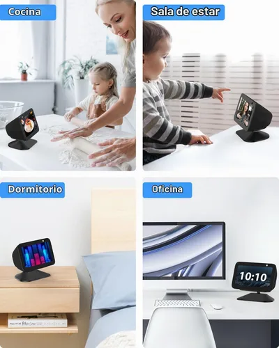 Vista 6 de Maxonar Soporte para Echo Show 5 (3ª generación), soporte giratorio de inclinación ajustable, base antideslizante, magnético fuerte, compatible