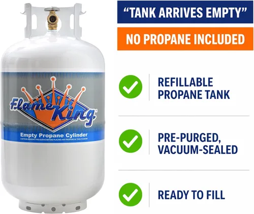 Vista 8 de Flame King - Cilindro de acero del tanque de propano con válvula de protección de desbordamiento tipo 1