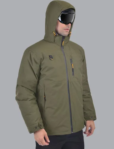 Vista 2 de Men's Ski Jacket Down Insulated Waterproof Winter Jacket Windproof Snowboard Snow Coat