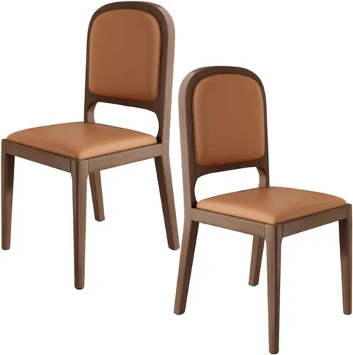 Vista 18 de YVYKFZD Sillas de comedor de madera maciza, juego de sillas de cocina sin brazos, silla de comedor tapizada de cuero, silla de sala de estar