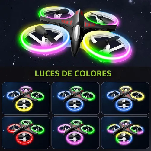 Vista 2 de Dwi Dowellin Mini Dron de 4.9 Pulgadas para Niños a Prueba de Choques Luces LED Despegue y Aterrizaje con Una Tecla Volteretas RC Control Remoto