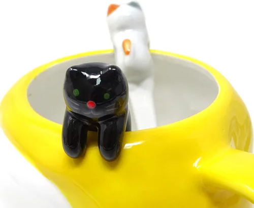 Vista 5 de Honbay 2 cucharas de cerámica para gatos, para colgar té y café, color negro