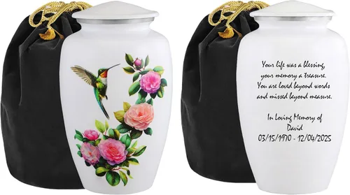 Vista 13 de Urnas de Recuerdo de Mariposa y Colibrí para Cenizas Humanas - Urnas Decorativas, Urnas para Cenizas Humanas Mujer y Hombre, Urnas para Cenizas