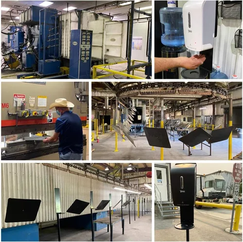 Vista 8 de Optima Scale Soporte de suelo universal para manos libres, dispensador de desinfectante de manos libres, fabricado en Estados Unidos