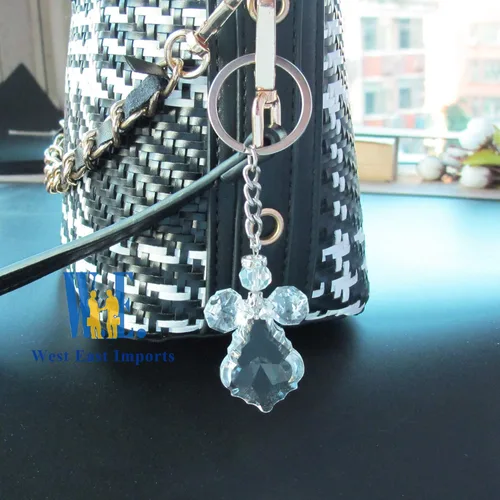Vista 5 de Llavero de ángel guardián de cristal bautizo recuerdo de fiesta (12 piezas) bautizo boda favor mi presentacion Llaveros de Cristal Hechos en México