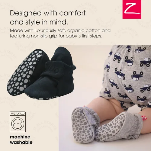 Vista 2 de Zutano - Botines de algodón orgánico para bebé, unisex, con suela antideslizante