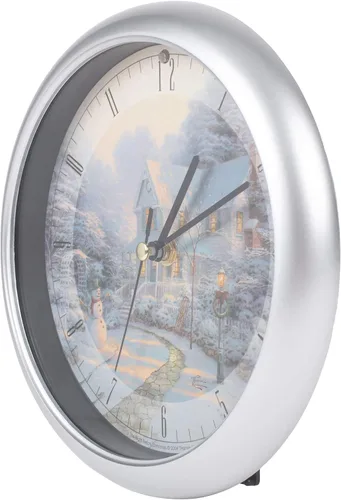 Vista 3 de Mark Feldstein Thomas Kinkade - Reloj de noche antes de Navidad, 8 pulgadas