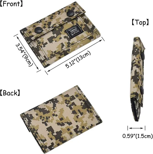 Vista 2 de JEMINAL Carteras de los hombres impreso camuflaje bilingüe adolescentes niños para niños