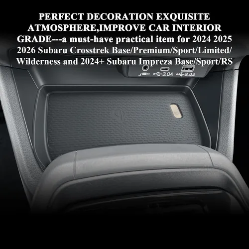 Vista 7 de BIBIBO 2025 2026 Alfombrillas de Carga Inalámbrica para la Consola Central de Crosstrek para Subaru Crosstrek 2023-2026 y Alfombrillas de Inserción