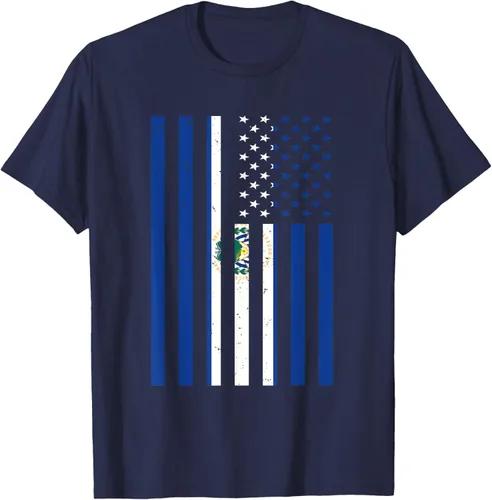 Vista 51 de El Salvador Shirt - El Salvador USA America Flag Men Women T-Shirt
