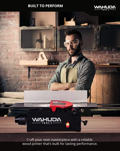 Vista 5 de Wahuda Tools Cepilladora - Cepilladora de madera de sobremesa de 6 pulgadas, cepilladora portátil con cabezal de corte en espiral con mesas