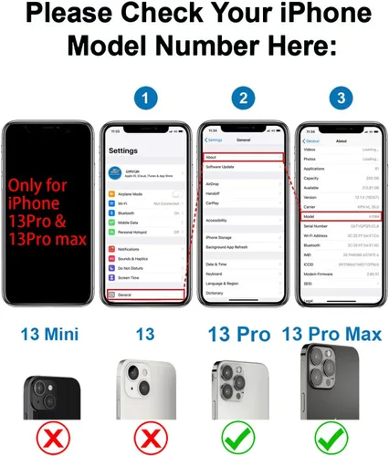 Vista 2 de Fundas de lente de cámara de repuesto para iPhone 13 Pro y 13Pro Max, repuesto de vidrio Len con adhesivo de doble cara y kit de herramientas