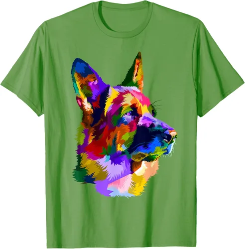 Vista 16 de Camiseta con retrato de pastor alemán para dueños de perros, Negro, S