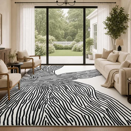 Vista 14 de YIHOUSE Alfombra de leopardo para sala de estar, bonita alfombra con estampado de guepardo blanco y negro, moderna, lavable, alfombras con estampado