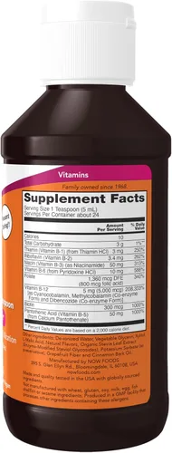 Vista 2 de NOW Suplementos, Ultra B-12, líquido, 800 mcg de ácido fólico, producción de energía celular*, 4 onzas