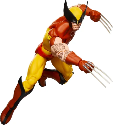Vista 4 de Marvel Legends Series Wolverine, X-Men Retro Marvel Comics Secret Wars Figura de acción coleccionable de 6 pulgadas con escudo