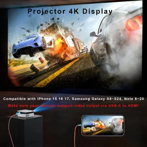 Vista 3 de QCEs Cable adaptador USB C a HDMI para iPhone 17 16 15 a TV/proyector, cable tipo C a HDMI de 6.6 pies con puerto de carga 4K30Hz para iPhone a