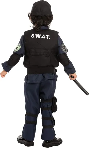 Vista 5 de Spooktacular Creations Police SWAT Costume for Kids Police Officer Costume for Halloween Cosplay