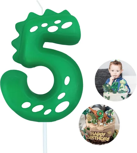 Vista 45 de Velas de cumpleaños con número (0 velas rojas) con forma de dinosaurio, velas de pastel de feliz cumpleaños para decoración de fiesta de cumpleaños