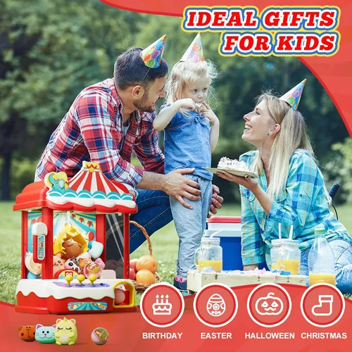 Vista 6 de Máquinas de Garras Skirfy para Niños y Adultos con 30 Premios Mini y Sonidos Ajustables, Juguetes Dispensadores - Máquinas Expendedoras Perfectas
