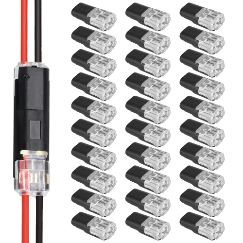 Vista 7 de Conector enchufable de doble cable con hebilla de bloqueo, conector de doble cable 2026, conectores de tira de luz LED, 2 pines, conector de cable