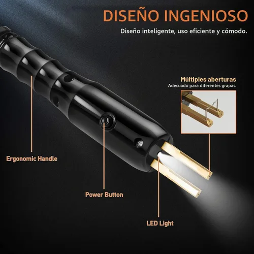 Vista 4 de kit de reparación de plástico para parachoques, engrapadora térmica para soldadura de plástico, de 110 V, con 800 grapas