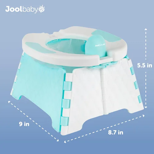 Vista 3 de Jool Baby Silla portátil de entrenamiento para ir al baño con bolsa de viaje y 30 forros, plegable, para uso en interiores y exteriores, camping