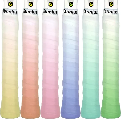 Vista 9 de Tacky - Cinta de agarre para raqueta de tenis, paquete de 6 agarres de tenis, cinta absorbente y mejorada para raqueta de tenis (color degradado)