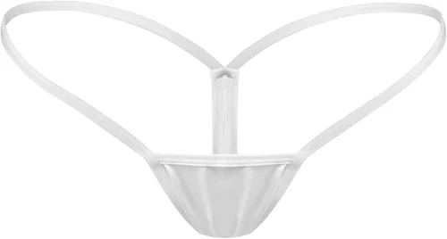 Vista 5 de Justgoo Tanga sexy para mujer, tanga con micro espalda, ropa interior de tiro bajo con espalda en T