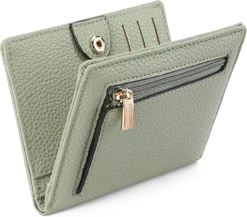Vista 12 de GAEKEAO Billetera delgada para mujer, tarjetero con bloqueo RFID, billetera plegable con bolsillo para monedas con cremallera, ventana