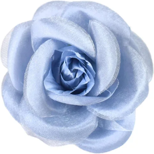 Vista 5 de Broche Multifuncional para Mujer con Flor Rosa de Pétalos Transparentes Pin Clip para Cabello