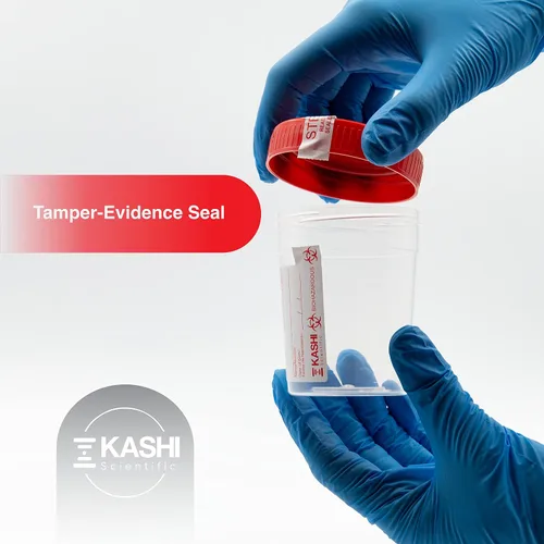 Vista 5 de Kashi Scientific Vaso estéril para muestras con tapa y sellado seguro envuelto individualmente para recolección de orina o semen, taza de orina