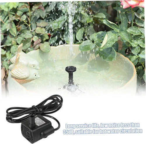 Vista 5 de Bomba de agua solar, mini bomba de fuente solar de 12 V CC de repuesto con cable de 4.9 ft, bomba solar silenciosa, bomba de agua micro sumergible