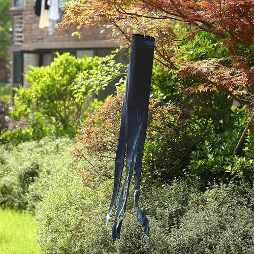 Vista 5 de Black Flag WindSock - Paquete de 2 calcetines de viento a rayas para patio y bandera de jardín, 60 pulgadas