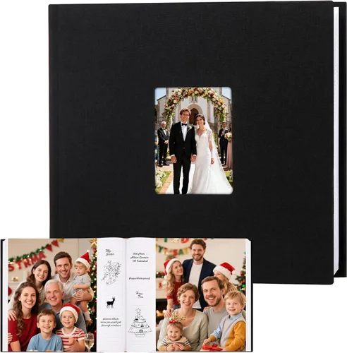 Vista 10 de Álbum de fotos 8x10 de 168 bolsillos con capacidad para 168 fotos, cubierta de piel de gran capacidad para fotos familiares de 8 x 10, álbum de Beige