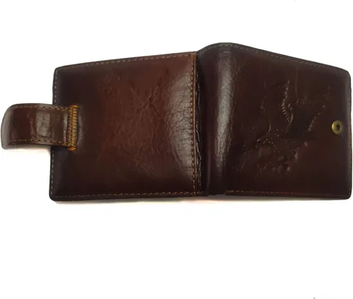 Vista 140 de Hombres Cool Eagle Wolf Caballo Totem Cuero Vaca Vertical Cartera Cremallera Multi-tarjeta Titular, Tótem de caballo, Minimalista