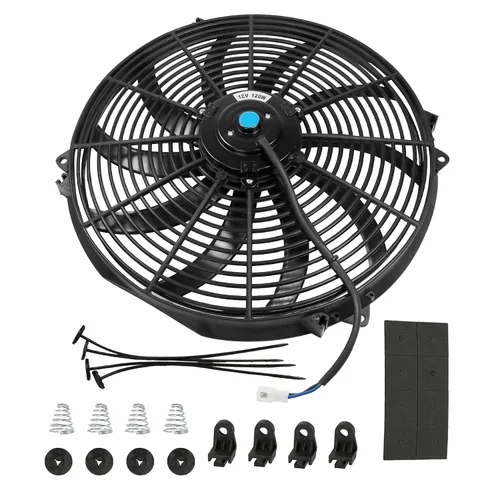 Vista 10 de JDMSPEED Nuevo ventilador universal delgado de 12V para radiador eléctrico, empuje/tirar, 7" de pulgada, kit de montaje negro, 10 aspas