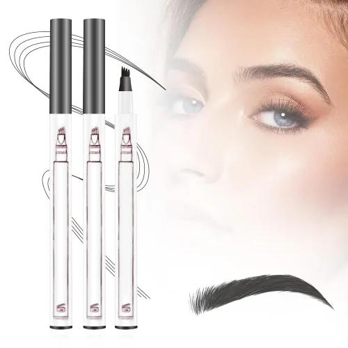 Vista 9 de 2 bolígrafos Microblading para cejas, 2026 nuevo lápiz de cejas impermeable 3D con 4 puntas, maquillaje de cejas natural de larga duración, lápiz