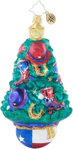 Vista 9 de Christopher Radko Adorno decorativo de Navidad de vidrio europeo hecho a mano, Cali Claus