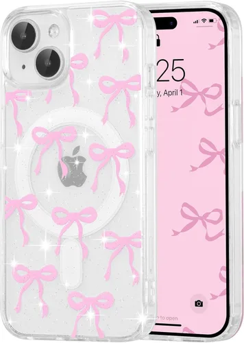 Vista 93 de UEEBAI - Funda magnética para iPhone 11, diseño de lazo, compatible con MagSafe, funda transparente delgada inalámbrica, antiamarilleo, a prueba
