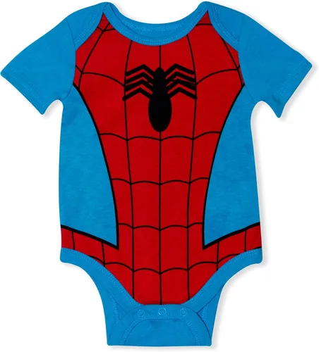 Vista 2 de Marvel Avengers Boys Bodysuit 5 Pack for Newborn and Infant BlueRedBlackGreen