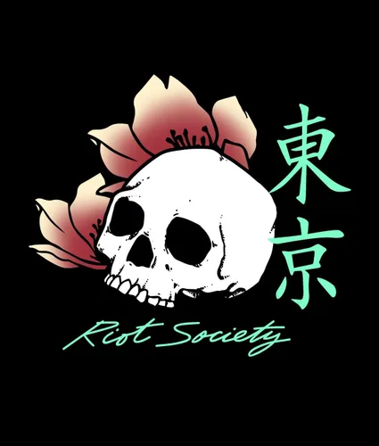 Vista 6 de Riot Society Camiseta de manga larga estampada y bordada para hombre