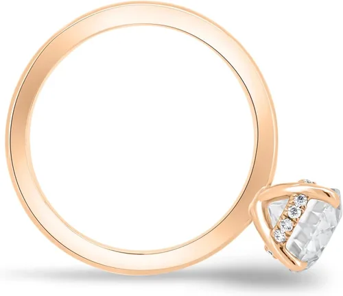 Vista 4 de Anillos de compromiso de moissanita de oro macizo de plata 925 de 10 quilates y 14 quilates y 18 quilates para mujer Juego de anillos de boda