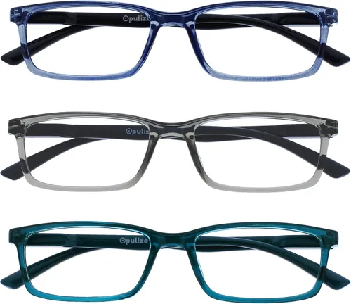 Vista 18 de OPULIZE SEE - Gafas de lectura con bloqueo de luz azul para mujeres y hombres, marco estrecho, bisagras de resorte, anteojos de juegos para negro