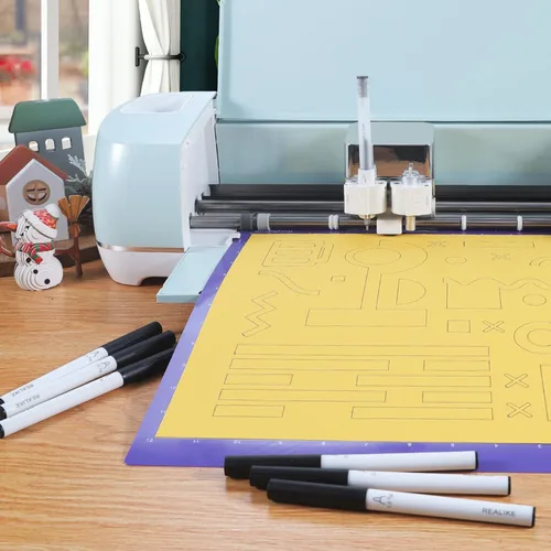 Vista 6 de REALIKE - Bolígrafos variados para Cricut Maker 3/Maker 4/Maker/Explore 3/4/Air 2/Air, juego de 7 bolígrafos negros, incluye bolígrafo de punta