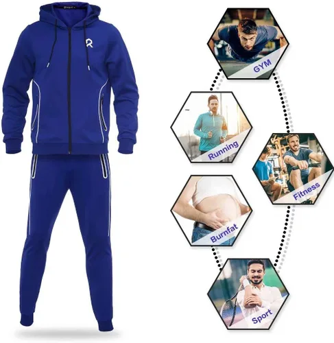 Vista 6 de R RAMBLER 1985 Men's Tracksuit Active fashion Hoodie outifts zip sweatsuit set jogger sportswear