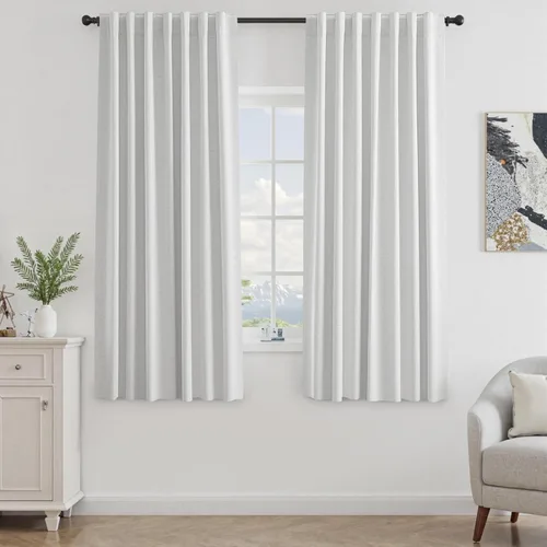 Vista 46 de UHITECH Cortinas opacas de 35 pulgadas de largo para sala de estar, 2 paneles, cortina opaca corta para cocina para ventanas pequeñas, cortinas