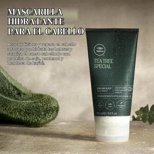 Vista 6 de Tea Tree Tratamiento capilar y cuero cabelludo, mascarilla hidratante para todo tipo de cabello