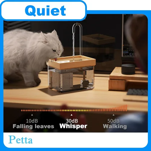 Vista 3 de Fuente de agua USB para gatos, dispensador de agua para perros para camping, fuente automática para mascotas con tubo de salida curvado acrílico